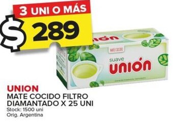 Carrefour Maxi UNION MATE COCIDO FILTRO DIAMANTADO X 25 UNI oferta