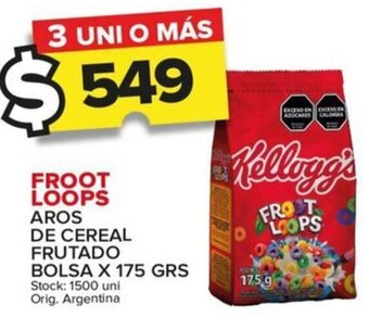 Carrefour Maxi FROOT LOOPS AROS DE CEREAL FRUTADO BOLSA X 175 GRS oferta