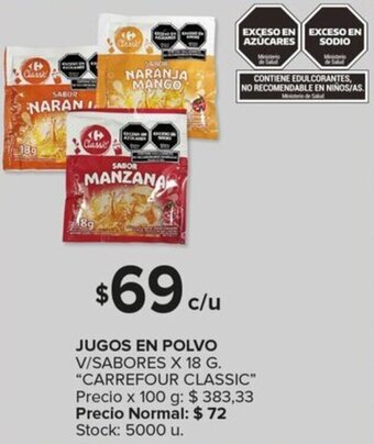 Carrefour Maxi JUGOS EN POLVO V/SABORES X 18 G. oferta