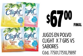 Supermercados Yaguar JUGOS EN POLVO CLIGHT X 7 GRS oferta