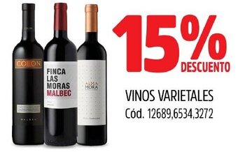 Supermercados Yaguar VINOS VARIETALES oferta