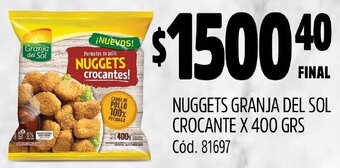 Supermercados Yaguar NUGGETS GRANJA DEL SOL CROCANTE X 400 GRS oferta