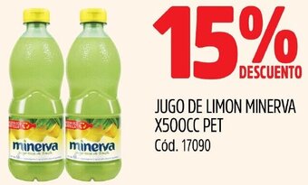 Supermercados Yaguar JUGO DE LIMON MINERVA X500CC PET Cód. 17090 oferta