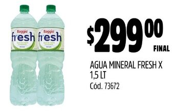 Supermercados Yaguar AGUA MINERAL FRESH X 1,5 LT oferta