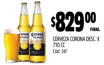 Supermercados Yaguar CERVEZA CORONA DESC. X 710 CC oferta