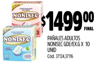 Supermercados Yaguar PAÑALES ADULTOS NONISEC GDE/EX.G X 10 UNID oferta