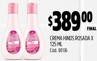 Supermercados Yaguar CREMA HINDS ROSADA X 125 ML oferta