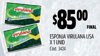 Supermercados Yaguar ESPONJA VIRULANA LISA X 1 UNID Cód. 3424 oferta