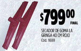 Supermercados Yaguar SECADOR DE GOMA LA GRINGA 40 CM ROJO oferta