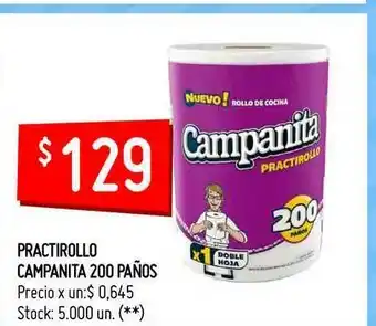 Walmart Practirollo Campanita 200 Paños oferta