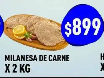 Supermercados Zeta Milanesa De Carne x 2kg oferta
