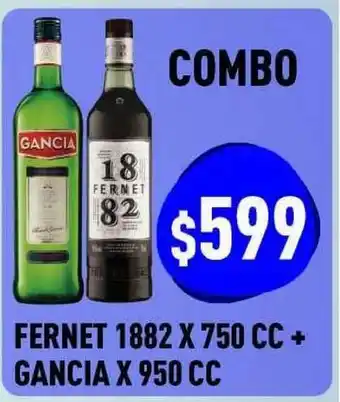 Supermercados Zeta Fernet 1882 Gancia x 950cc oferta