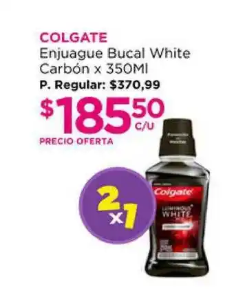 Punto de Salud Colgate Enjuague Bucal White Carbón x 350ml oferta