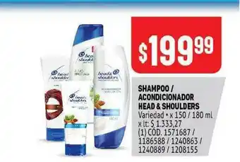Makro Shampoo Acondicionador Head & Shoulders x 150/180ml oferta