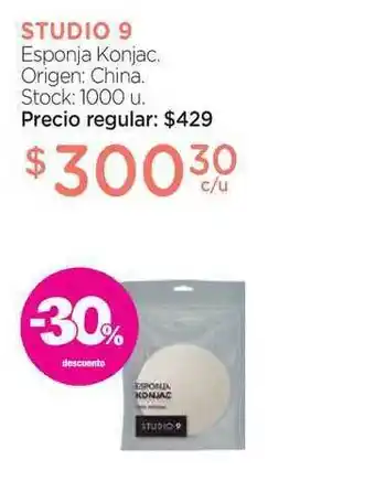 Farmacity Studio 9 Esponja Konjac -30% Descuento oferta