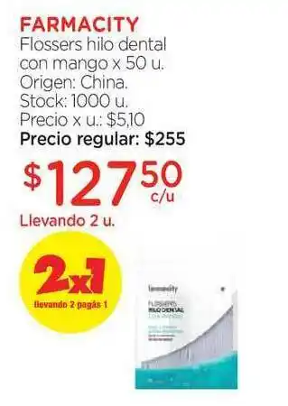 Farmacity Farmacity Flossers Hilo Dental Con Mango x 50u oferta