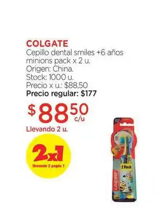 Farmacity Colgate Cepillo Dental Smiles + 6 Años Minios Pack oferta