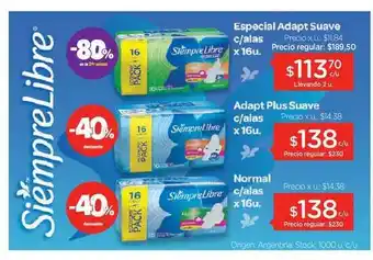 Farmacity Siempre Libre Especial Adapt Suave Adapt Plus Suave C Alas Normal C Alas oferta