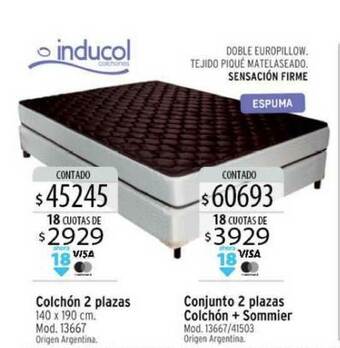 Authogar Colchón 2 Plazas Conjunto 2 Plazas Colchón + Sommier Inducol oferta