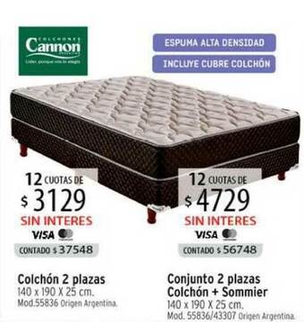 Authogar Colchón 2 Plazas Conjunto 2 Plazas Colchón + Sommier Cannon oferta