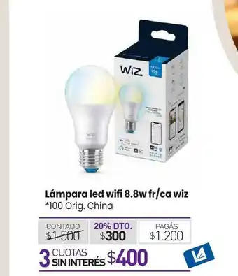 La Anonima Lámpara Led Wifi 8.8w Fr Ca Wiz oferta