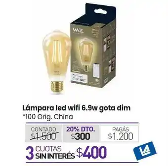La Anonima Lámpara Led Wifi 6.9w Gota Dim oferta