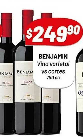 Almacor Benjamin Vino Varietal Vs Cortes 750cc oferta