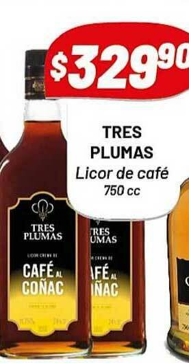 Almacor Tres Plumas Licor De Café 750cc oferta
