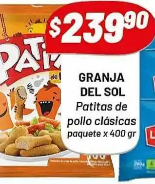 Almacor Granja Del Sol Patitas De Pollo Clásicas x 400gr oferta