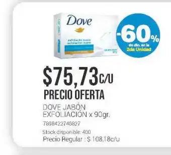 La Santé Dove Jabón Exfoliación x 90gr oferta