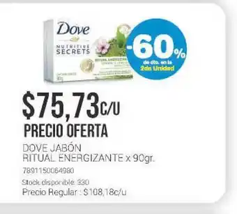 La Santé Dove Jabón Ritual Energizante x 90gr oferta