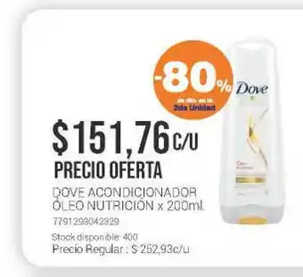 La Santé Dove Acondicionador óleo Nutrición x 200ml oferta