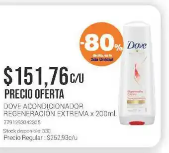 La Santé Dove Acondicionador Regeneratión Extrema x 200ml oferta