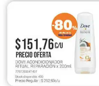 La Santé Dove Acondicionador Ritual Reparación x 10 oferta
