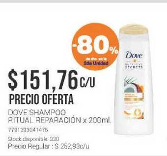 La Santé Dove Shampoo Ritual Reparación x 200ml oferta