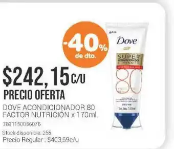 La Santé Dove Acondicionador 80 Factor Nutrición x 170ml oferta