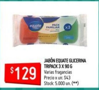 Changomas Equate Jabón Glicerina Tripack 3 x 90g oferta
