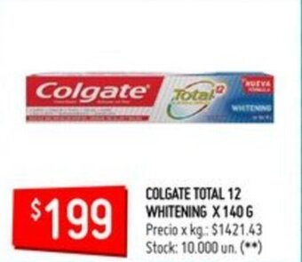 Changomas Colgate Total 12 Whitening x 140g oferta