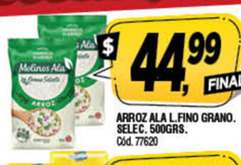 Supermercados Yaguar Arroz Ala L.Fino Grano Selec. 500grs oferta