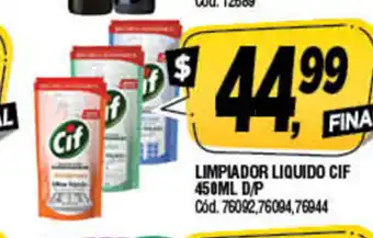 Supermercados Yaguar Cif Limpiador Liquido 450ml oferta