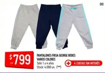 Changomas Pantalones Frisa George Bebes Varios Colores oferta