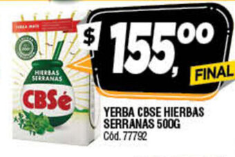 Supermercados Yaguar CBSE Yerba Hierbas Serranas 500g oferta