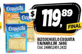 Supermercados Yaguar Exquisita Bizcochuelo Val/Nar/Lim 540g oferta