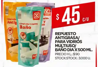 Supermercados DIA Dia Repuesto Antigrasa/Para Vidrios Multiusoy Baño x 500ml oferta