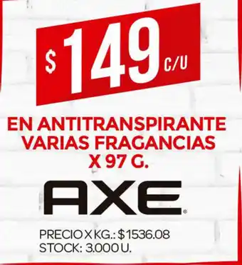 Supermercados DIA Axe En Antitranspirante Varias Fragancias x 97g oferta