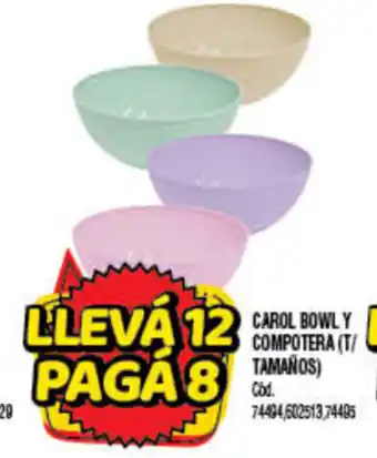 Supermercados Yaguar Carol Bowl Y Compotera (T/Tamaños) oferta