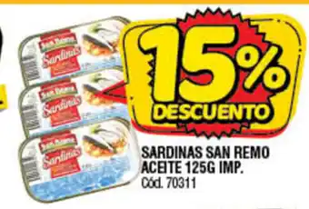 Supermercados Yaguar San Remo Sardinas Aceite 125g imp. oferta
