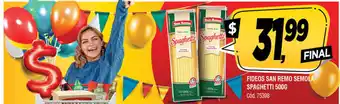Supermercados Yaguar San Remo Fideos Semola Spaghetti 500g oferta