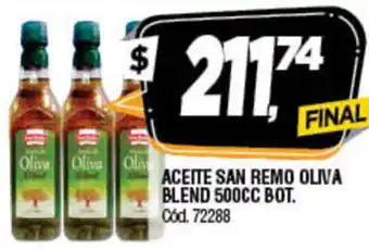 Supermercados Yaguar San Remo Aceite Oliva Blend 500cc bot oferta