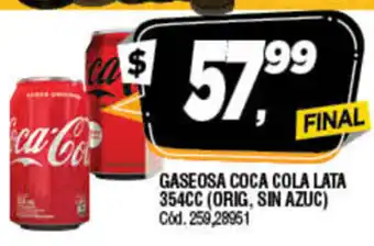 Supermercados Yaguar Coca-cola Gaseosa Lata ( Orig,Sin Azuc) 354cc oferta